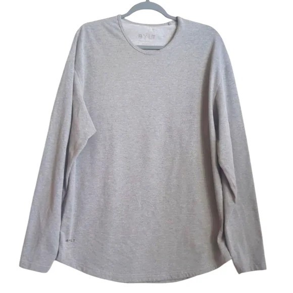 BYLT Basics Dtop Cut Crewneck Sweatshirt Long Sleeves Gray Size XL - Picture 8 of 8
